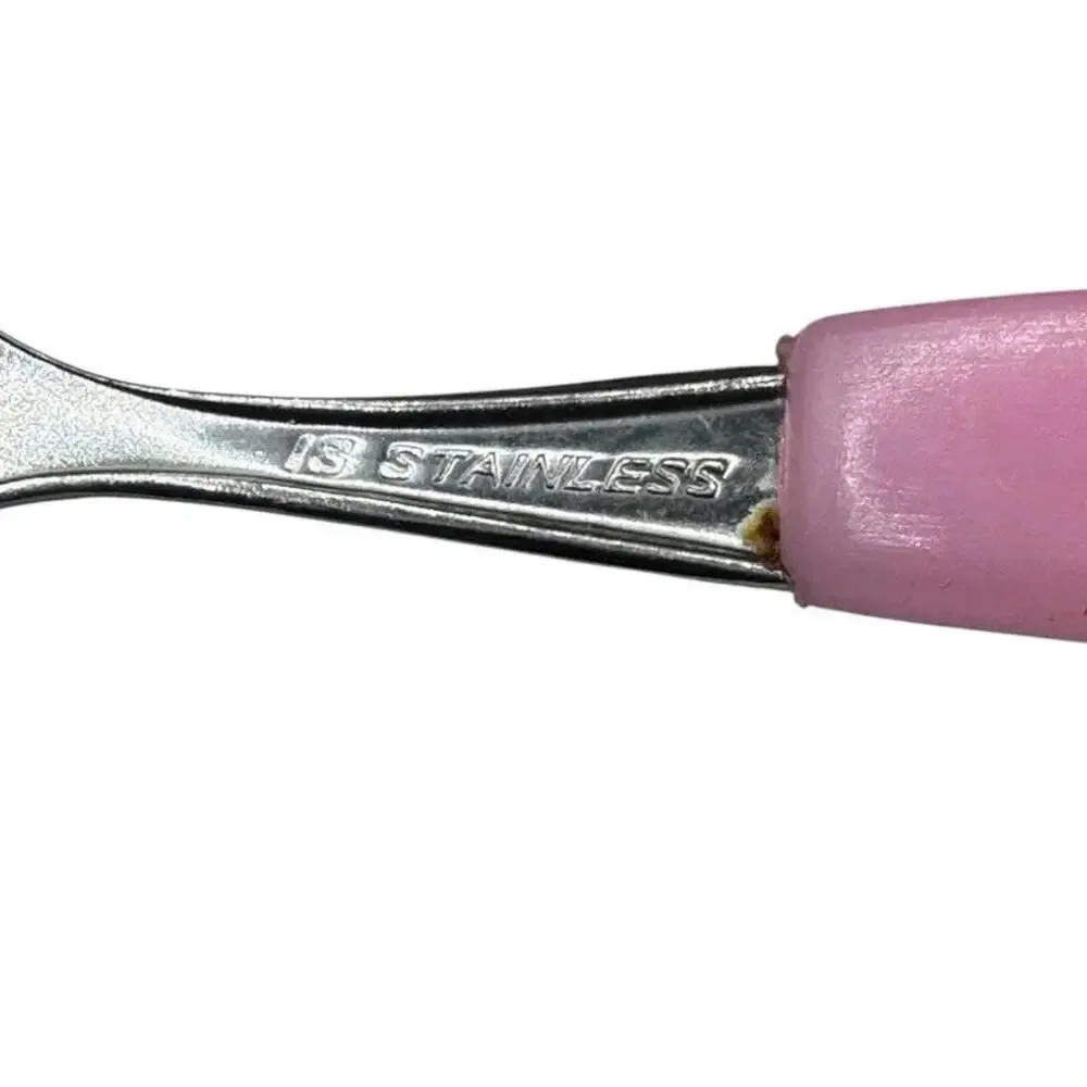 Retro Forks in Green Pink and Bone with Celluloid and Stainless Steel- Set of 12